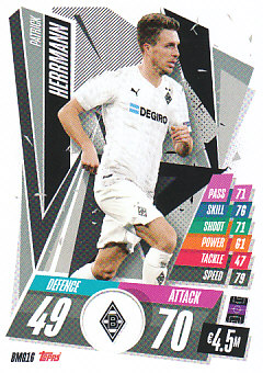 Patrick Herrmann Borussia Monchengladbach 2020/21 Topps Match Attax CL #BMG16